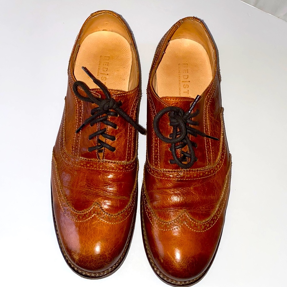 Bed Stu Lita brown leather wingtip oxfords EUC!